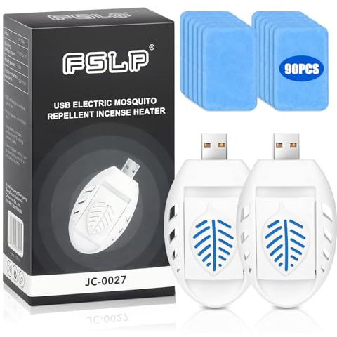 CLIUNT Prise USB anti-moustique à brancher avec 90 tablettes, anti-moustiques portable, pour l'intérieur, l'extérieur, la randonnée, l'été, la maison, les voyages, blanc