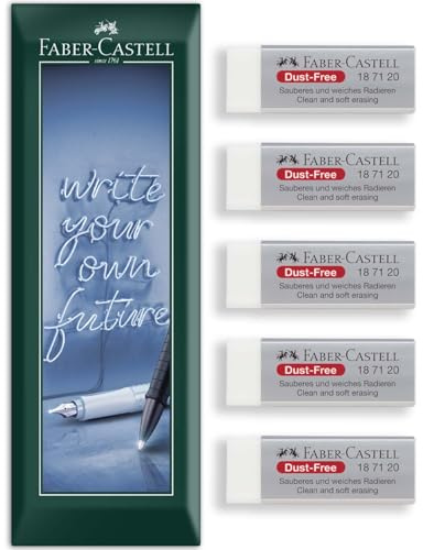 Faber-Castell gommes sans poussière - Effacement propre et doux - Sans bavures, anti-poussière, sans danger - Non toxique - Pour étudiants, artistes, bureau - Emballage enveloppant (5)