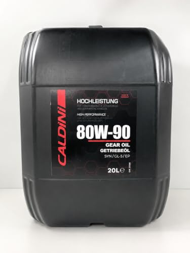 Caldini SAE 80W-90 Hypoid Getriebeöl GL-5, 20 Liter, mineralisches Mehrbereichsöl für Schaltgetriebe, Achsen, Differentiale und Hypoidantriebe, MIL-L 2105 D, Made in Germany