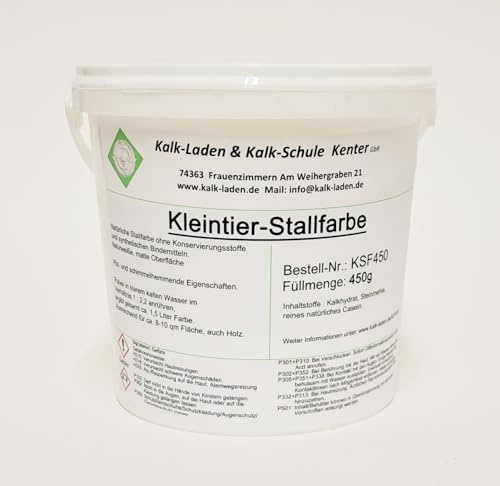 Kleintier-Stallfarbe. Naturweiß/matt. 450g für ca. 10m2.