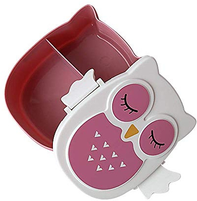 SuperglockT Cartoon Eule Brotdose mit Trennwand Kinder Mädchen Junge Süß Frühstücksbox Snackbox Lunchbox leicht tragbar für Kindergarten Ausflug Resie Camping Picknick (Pink)