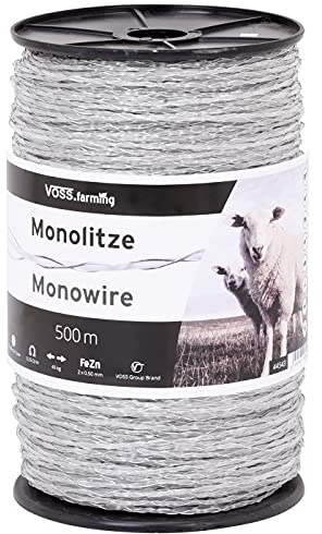 VOSS.farming 500m Monolitze Polydraht transparent für Weidezaun, Litze, Elektrozaun, für Lange und schwierige Einzäunungen geeignet, Schaaf, Rind, Ziege
