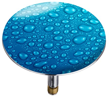 WENKO Badewannenstöpsel Pluggy® XXL Waterdrops - Abfluss-Stopfen, für alle handelsüblichen Abflüsse, Kunststoff, 7.5 x 6 x 7.5 cm, Mehrfarbig