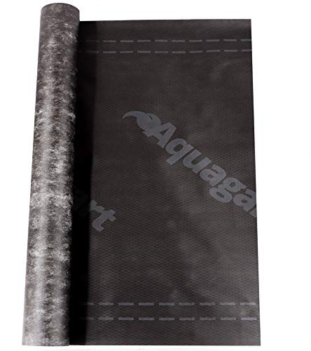 Hochwertige diffusionsoffene Unterspannbahn von Aquagart I 50m Schalungsbahn schwarz 130g/m² 1,5m breit SD-Wert: 0,02m I Dachfolie wasserdicht & atmungsaktiv I Dachbahn Dachpappe Dachunterspannbahn
