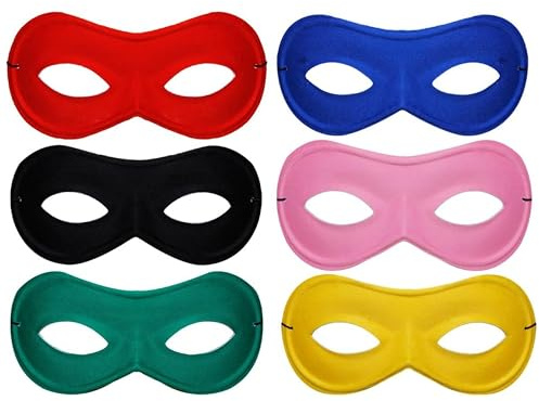 Superhjälte-mask – paket med – ögonmask på elastisk sträng – hjälte och skurk maskeraddräkt tillbehör