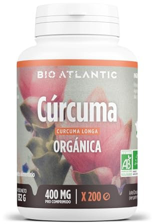 ✿ Cúrcuma Orgánica - 1200 mg por dosis diaria - Curcumina - 200 comprimidos - Alta Concentración, Formato Ahorro, Premium y Vegetal
