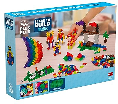 Plus-Plus Geniales Konstruktionsspielzeug, Learn to Build Basic, Bausteine-Set, 600 Teile