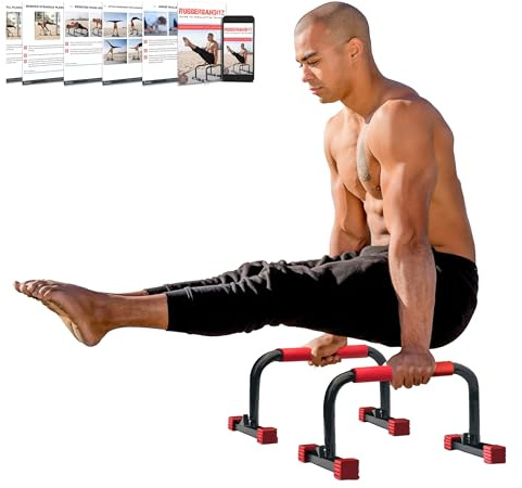Rubberbanditz Parallettes Calisthenics Handles – Push Up Bars & Dip Bar Stand – Parallel Bars Dip Station for Strength Training – Pushup Handles Parallettes Bars for Home Gym Workouts