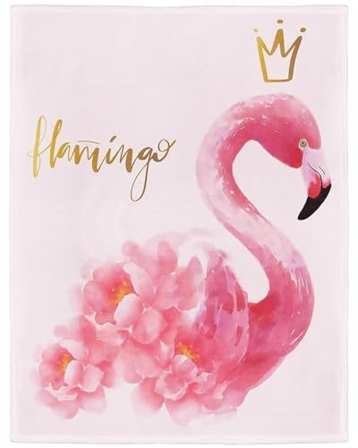 YISUMEI Decke 150x200 cm Kuscheldecken Sanft Flanell Weich Fleecedecke Rosa Flamingo Druck