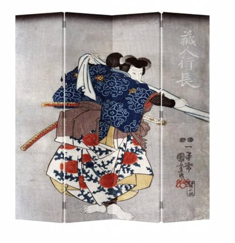 Fine Asianliving Paravent Raumteiler Japanisch Orientalisch Chinesisch Beidseitig L160xH180cm Spanische Wand Trennwand Room Divider Raumtrenner Sichtschutz Bedruckte Canvas Leinwand