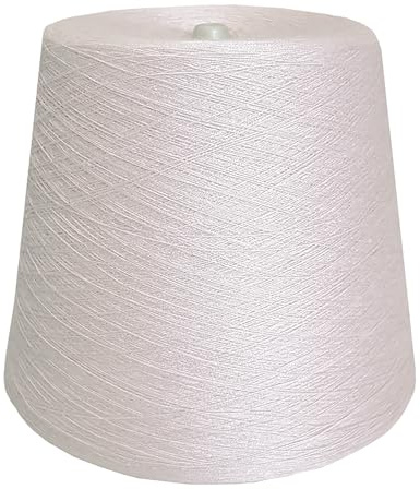 Strickwolle 1 kg 1000g günstig Baumwolle Viskose Handstrick Wolle zum Stricken Häkeln Garn Handstrickgarn Strickgarn weich Nadel 2,5 3 3,5 4 - Creme Leinen