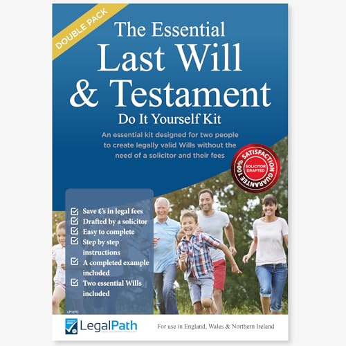 LegalPathTM Doppelpack Essential Last Will and Testament (DIY Will Kit UK) 2020 Edition – wirklich einfach zu vervollständigen & inklusive umfassender Anleitung