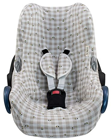 JYOKO Kids Funda de algodón para Silla de Coche Compatible con Maxi Cosi Cabriofix, Portabebe gr 0 (Picnic Vichy)