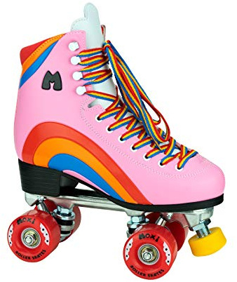 Moxi Rainbow Rider Beginner Quad Roller Skates - Recreational Outdoor High Top Roller Skates in Multiple Colours for All Ages