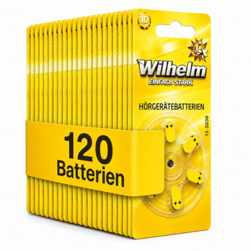 Wilhelm Hörgerätebatterien Typ 10 gelb 1,45 V 100 mAh – 120 Batterien