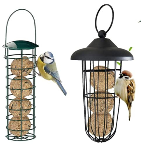 Amini Futterstation vögel ständer 2 Stück Vogelfutter Futterspender Vogelfutterstation für Meisenknödel ohne Netz zum Aufhängen Futterspender für Vögel Hängende Vogelfutterstation (2pcs)