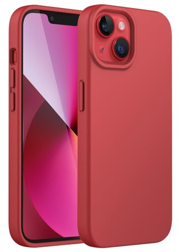 JETech Silikon Hülle für iPhone 13, Rot | Seidig Weiches Gefühl, Stoßschutz, Kratzfest, Mikrofaser-Innenfutter