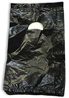 Dog Poo Bags Hundekotbeutel - geblockt mit Griffloch - SCHWARZ - 20 + 3 x 30 + 3 cm (1000 Stück)