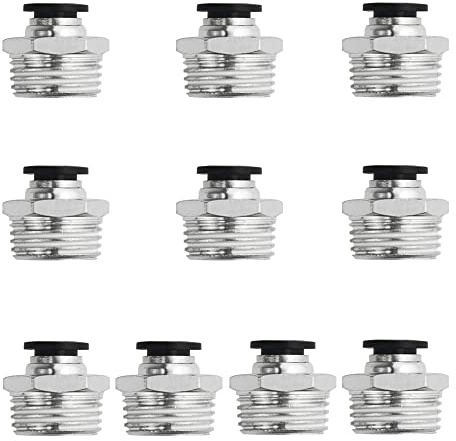 XINMEIWEN 10 Stück 1/2 Zoll NPT Außengewinde 8 mm pneumatische Push-to-Connect-Armaturen Luftarmaturen PC8-N4