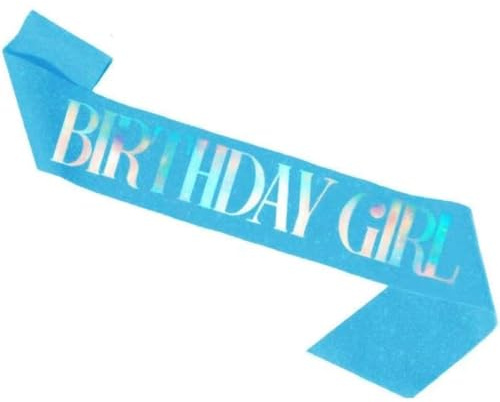 Wambere Geburtstags Schärpe, Geburtstags Schärpe für Mädchen Geburtstagsfeier,Partyzubehör des Mädchens,Birthday Girl Schärpe,Geburtstag Frauen Geschenk,Schärpe Deko,Satin Schärpe,Blau