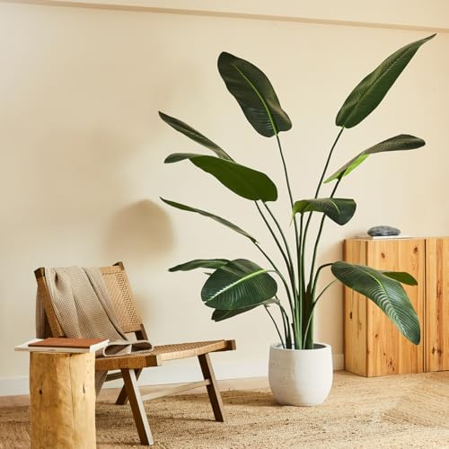 Blaine - Plante Artificielle Strelitzia 190 cm | Fausse Plante avec Aspect Hyperréaliste pour la Décoration de Chambre D'intérieur et de Bureau Sans Entretien