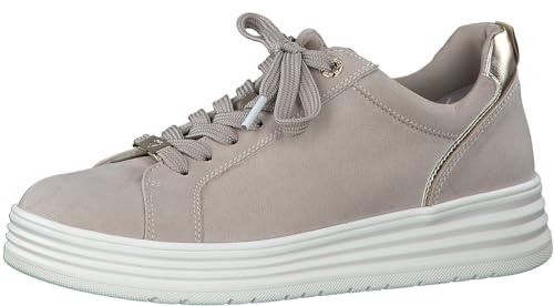MARCO TOZZI Sneakers con Zeppa Donna con Lacci Comode, Beige (Dune Comb), 40 EU