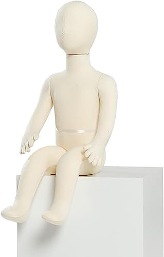 AviiSo Schneiderpuppe 1–9 Jahre alt Unisex-Kind Sitzende Schaufensterpuppe Ganzkörper mit weichen Armen und Beinen, für Schaufenster-/Weihnachtsmontage, Abnehmbarer Kopf ( Size : 1 Years Old )