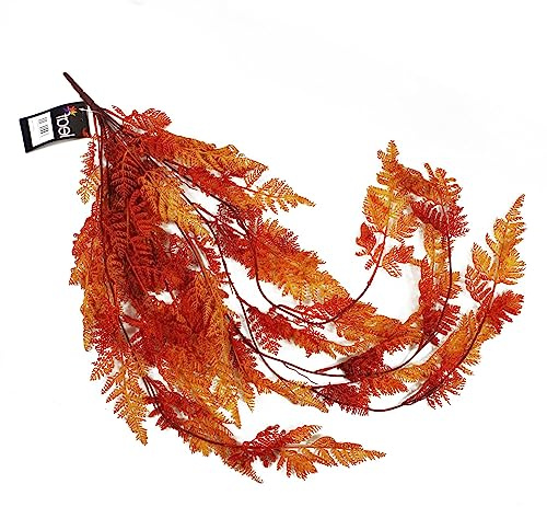 Leaf Planta de Helecho Artificial para Colgar, 100 cm, Color Naranja