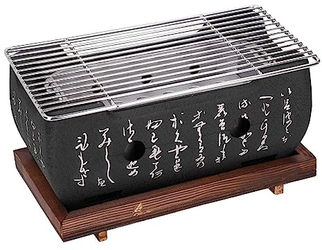 Barbecue Rettangolare in Stile Giapponese | Mini fornello Domestico a Carbone, 34,5 x 17 x 12 cm, griglia a Carbone per casa, all'aperto, Ristorante, Viaggi Eubeisaqi