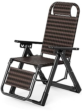 Exterieur Rotin Fauteuil Relax Jardin,intérieur Chaise Inclinable Pliante,Chaise Longue Inclinable Zero Gravity,avec Dossier Réglable,pour Plage, Pelouse, Camping, Piscine, Bronzage Au Soleil.