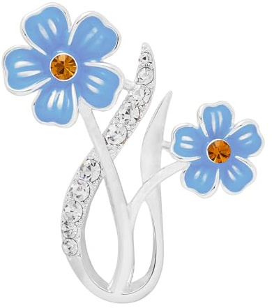 Equilibrium Forget Me Not Elegant Silver Plated Brooch