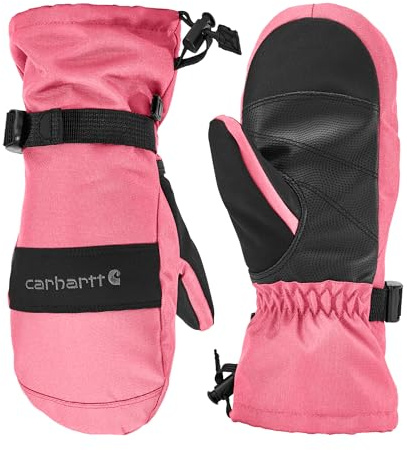 Carhartt Kid's GL0845J Junior Waterproof Insulated Gauntlet Mitt - Large - Pink Lemonade/Black