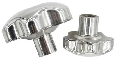Écrous et boulons à oreilles, M6 M8 M10 M12 Écrous à main en étoile Poignée en prune Pince rotative Boulon fileté Vis d'insertion Écrou de fixation au pouce (Couleur : Argent, Taille : M12 (tête 42 mm