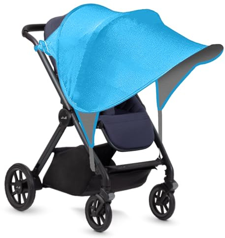 Pram Sun Shade Cover,UPF50+ Universal Baby Sunshade,Foldable Baby Stroller Sun Shade Pushchair Awning,Breathable Pram Sun Shade,Stroller Sun Shade Canopy for Pushchair,Buggy,Stroller (Blue)