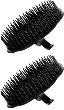 Packung Kopfhautmassagegerät mit Ergonomischem Design und Tiefenreinigung | Pp, Schwarz, für Shampoo und Dusche, Mehrzweckbürste, 2 Stück für Haarpflege