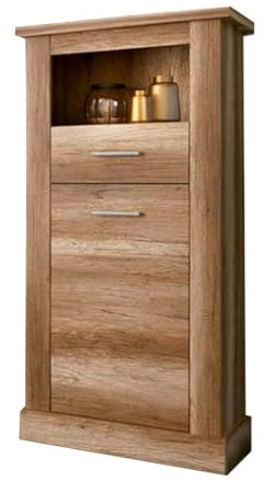 Homey - Bodeguero para Salón o Comedor, Modelo Diana, Práctico y Funcional, Color Cañón, Fácil de Montar, Medidas: 66 cm (Ancho) x 135 cm (Alto) x 37 cm (Fondo)