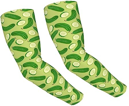 FJQWKLF Mangas de brazo de patrón de pepino de dibujos animados Mangas de protección solar UV Mangas de brazo de enfriamiento