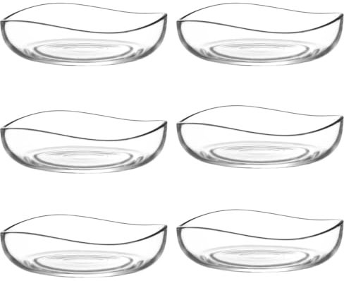 Nordic Schiller Premium Glass Dessert Bowls Set of 6, 195 ml 100% Lead-Free Stackable Dessert Dish, Glass Serving Bowls for Ideal for Serving, Desserts, Fruits, Nibbles, Finger Foods, Dips
