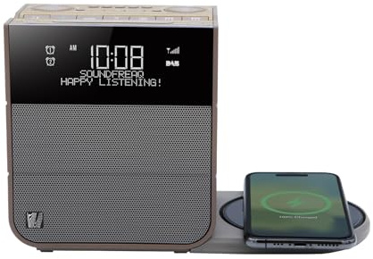 Soundfreaq Sound Rise DAB mit kabellosem Ladepad, SFQ-17: Nachttischwecker Radio & Bluetooth-Lautsprecher, mit DAB+/FM-Radio