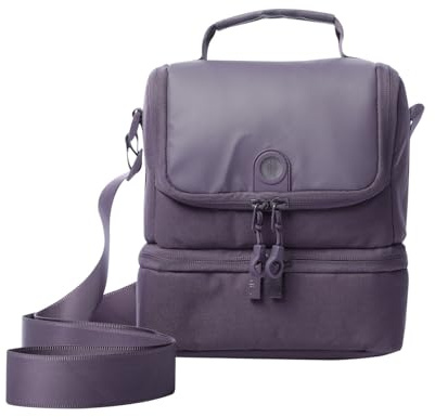 TOTTO - Bolsa Térmica Porta Alimentos 6 L, Modelo Quipi, Bolsa Comida Trabajo, Bolsillo Auxiliar, Asa de Mano, Correa Ajustable, Pasador para Ruedas, Fácil de Limpiar, Color Montana Grape