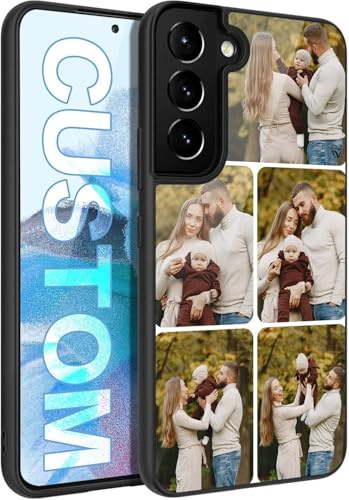 EKAM Personalised Phone Case For Samsung Galaxy S26 S25 S24 FE S10 S20 FE S21 S22 Plus S23 S24 Ultra - Custom Photo Shockproof TPU Back Cover, Personalize Image Collage Layout (5 Images)