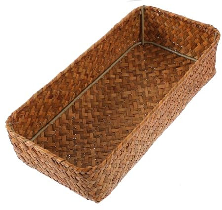 PRETYZOOM Woven Basket Silverware Organizer for Cutlery Chopstick Storage Box for Dining Table Use As Food Holder Sundry Basket