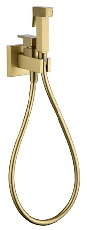 Mice Hygienische Dusche, Unterputz, Wandmontage, mit Einhebelmischer im modernen Design, Zweifach-WC-Armatur (mattes Gold)
