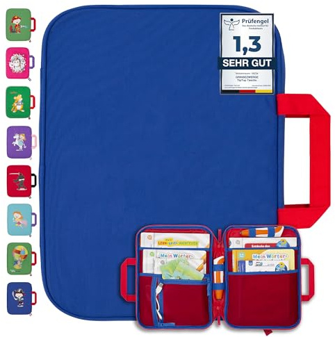 GRINSEZWERGE Tasche für TipToi I in Blau I Aufbewahrung für TipToi Stift, Bücher & Zubehör I Kinder Tablet Tasche I Tragetasche für Edurino Figuren