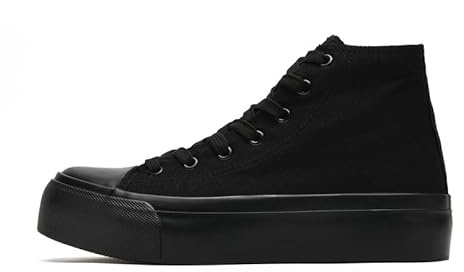 Zapatillas de plataforma de moda para mujer, zapatillas altas de lona para mujer, clásicas, con cordones, con plataforma, zapatillas, bombas, zapatillas deportivas, calzado deportivo al aire libre