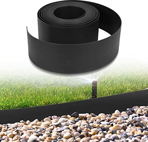Hebitod Bordure de pelouse Plastique, Bordure de pelouse Plastique, Bordure de Jardin, Facile à Utiliser Rouleau de Bordure de pelouse(Longueur 25m - Hauteur 10cm, Noir)