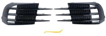 AKOUFALL Front Gitter Nebelscheinwerfer-Kühlergrill-Abdeckung Nebelscheinwerfer-Abdeckungsverkleidung 2-teilig ABS Auto-Frontstoßstange Für Golf 6 MK6 VI GTI R R20 2008-2013