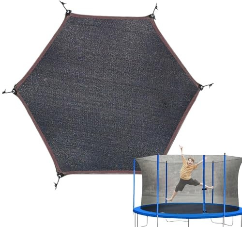 Trampolin Sonnenschutz Abdeckung, Ø 183 244 305 366 427 cm, Trampolin Überdachung Abdeckung Sonnenschutznetz Für 6/8-Stangen Zelt, Schwarz