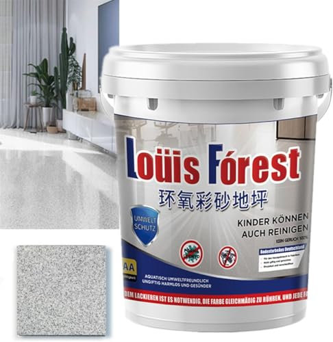 Louis Forest - Vernice epossidica per pavimenti color sabbia, rivestimento impermeabile con effetto marmo ad alta brillantezza e autolivellante