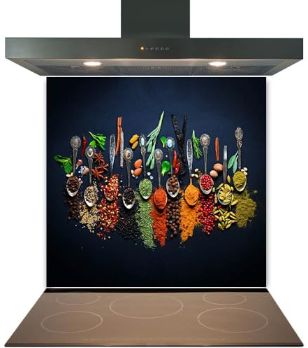 Printed Toughened Glass Splashback for Kitchen, Tempered Heat-Resistant Glass Splashbacks with Polished Edges for Cooker and Hob Backsplash (Design 2096, 60 x 80cm)